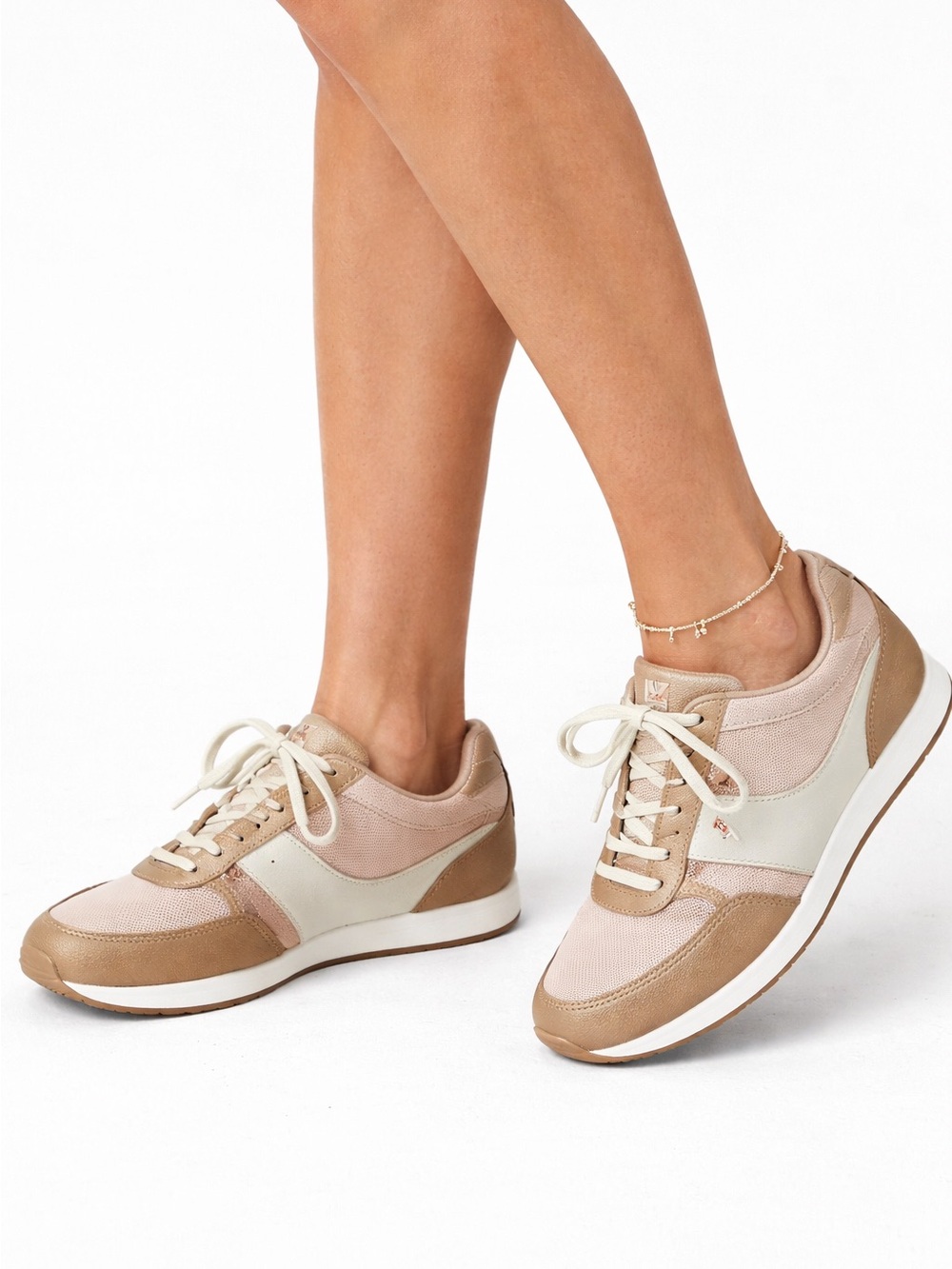 Michael Kors Pink and Rose Gold Runner Sneakers